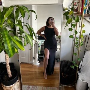 Black gown with beading